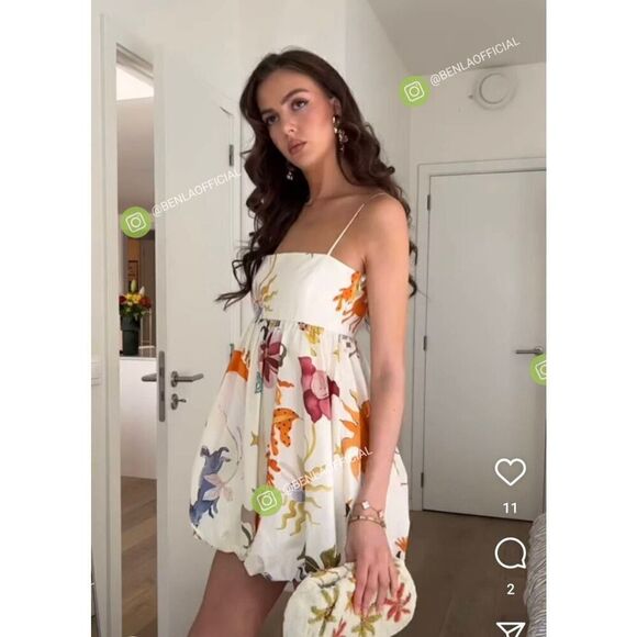 ZARA VOLUMINOUS PRINTED DRESS ZW COLLECTION - Picture 7 of 16